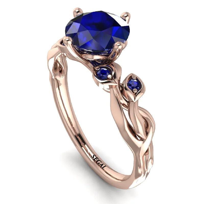 Elegant Diamond Wedding Ring-14K Gold Radiant Sapphire Flower Harmony Ring - Autumn No. 74