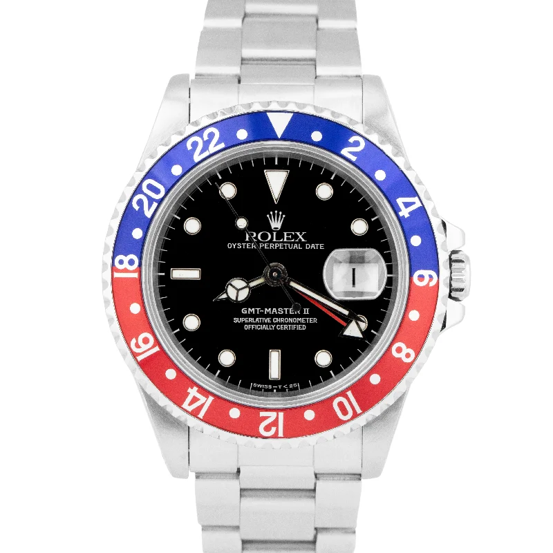 Stylish Watches for Outdoor Adventure-Rolex GMT-Master II 40mm PEPSI Blue Red Stainless Steel Automatic Watch 16710