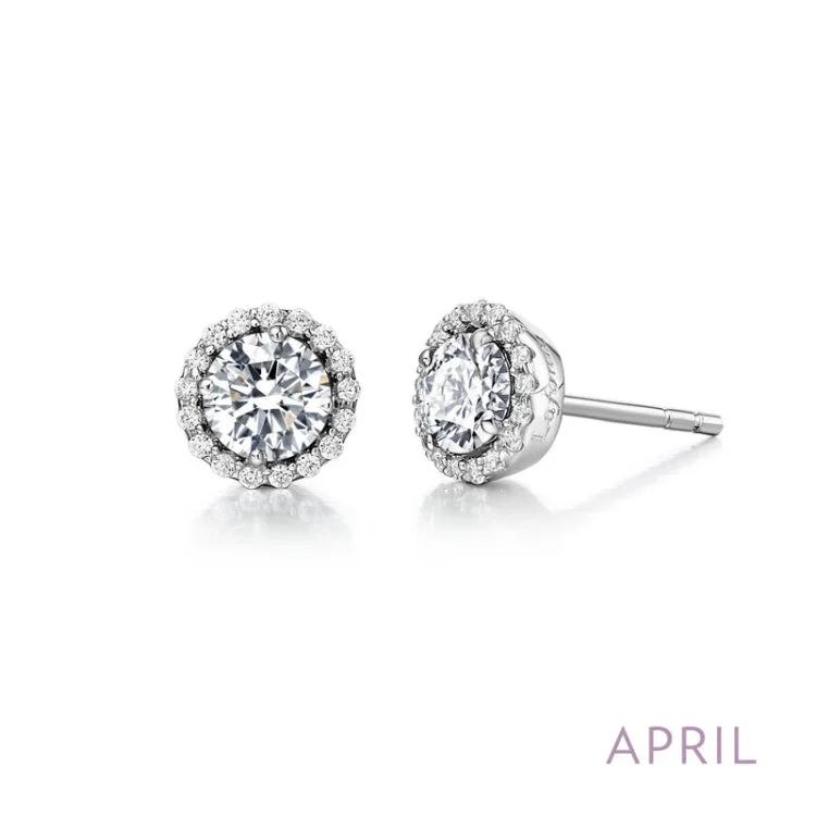 Silver Earrings for Sensitive Ears-April Birthstone Earrings