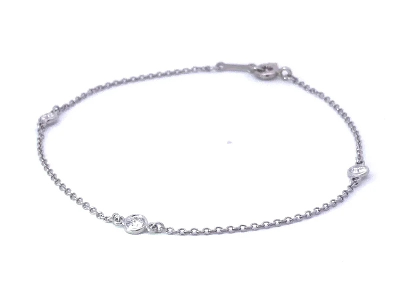 Handcrafted Beaded Bracelet for Gifts-Elsa Peretti Diamonds by the Yard Bracelet in Platinum