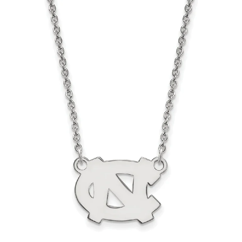 Unique Handmade Necklace-Sterling Silver North Carolina Small 'NC' Pendant Necklace