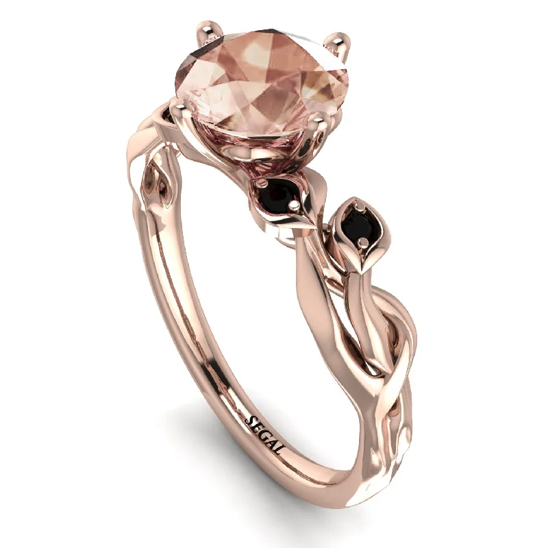 Customizable Gold Ring for Men-14K Gold Radiant Morganite Flower Harmony Ring - Autumn No. 908