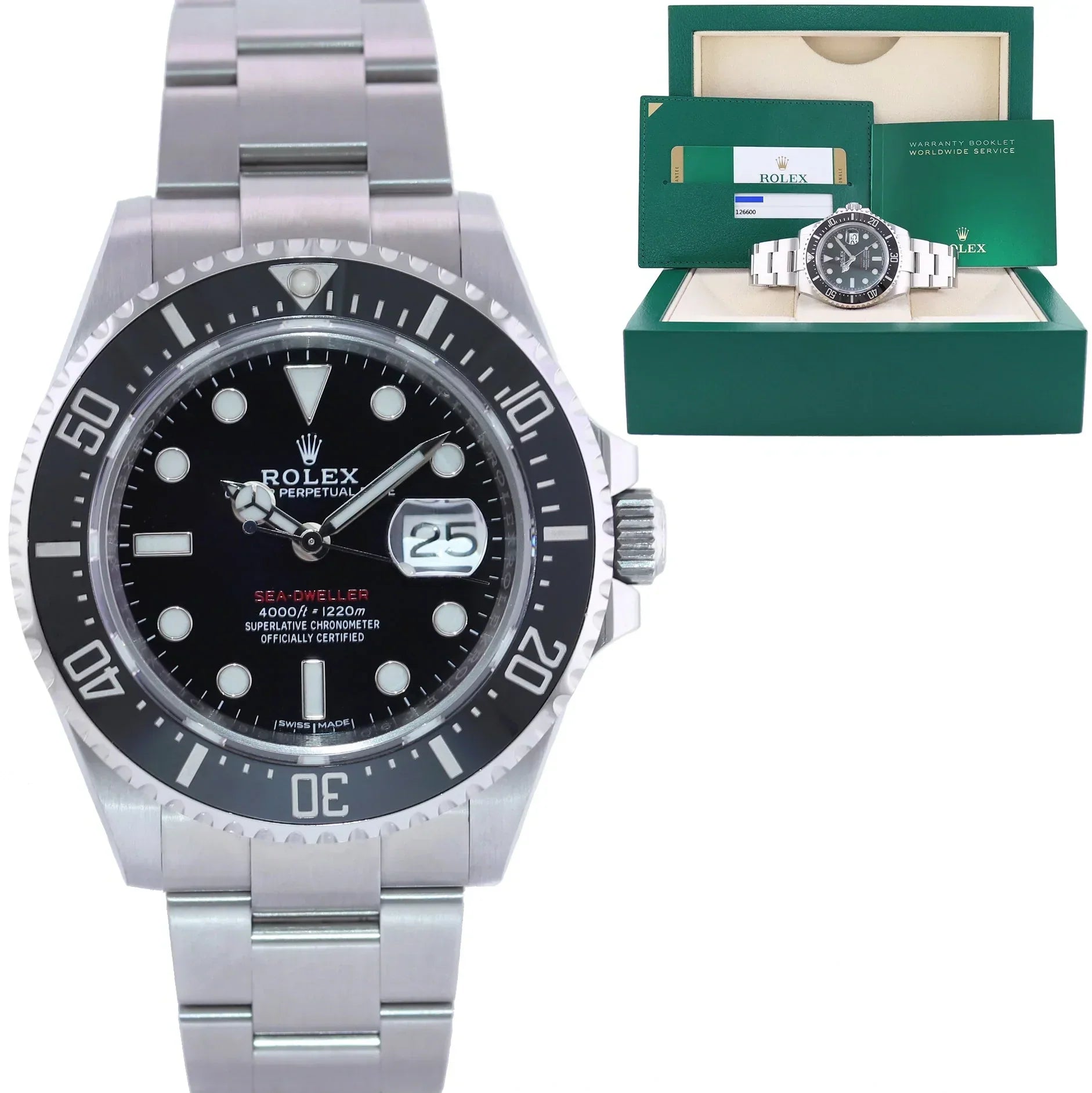 Swiss Made Watches for Precision and Durability-MINT PAPERS Rolex Red Seadweller SD43 126600 43mm Mark 1 Mk1 Watch Box