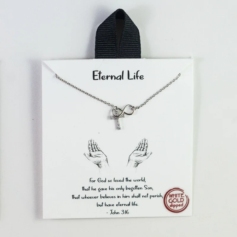 Pearl and Crystal Necklace for Weddings-Eternal Life Necklace