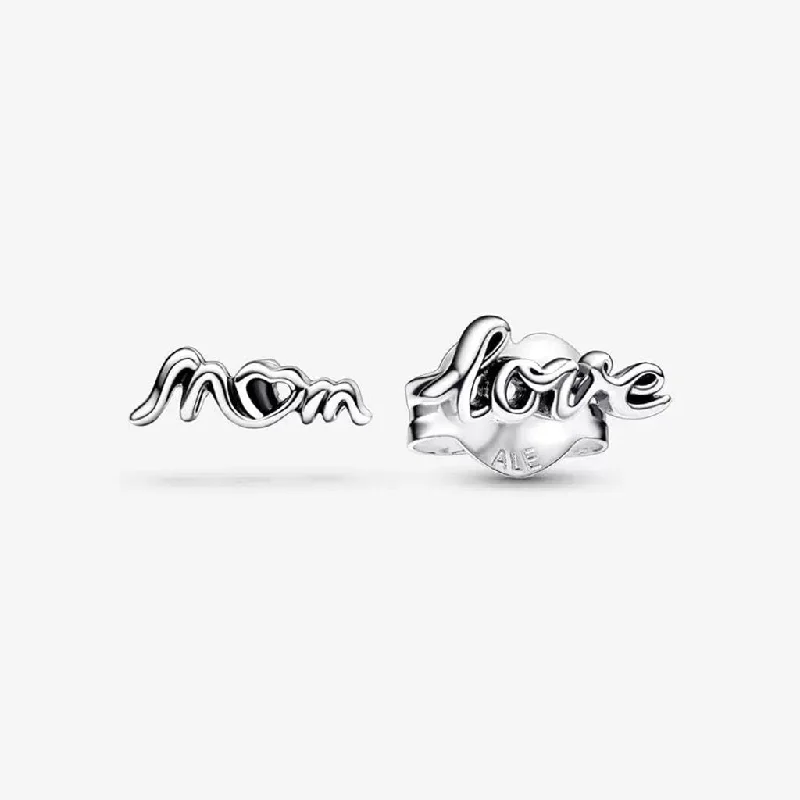 Luxury Earrings for Anniversary-PANDORA : Love Mom Stud Earrings