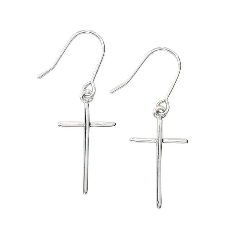 Unique Earrings for Every Day-Periwinkle by Barlow : Classic Silver Crosses Earrings