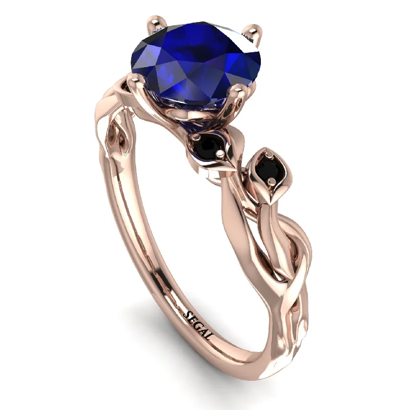 Antique Style Diamond Ring for Women-14K Gold Radiant Sapphire Flower Harmony Ring - Autumn No. 44