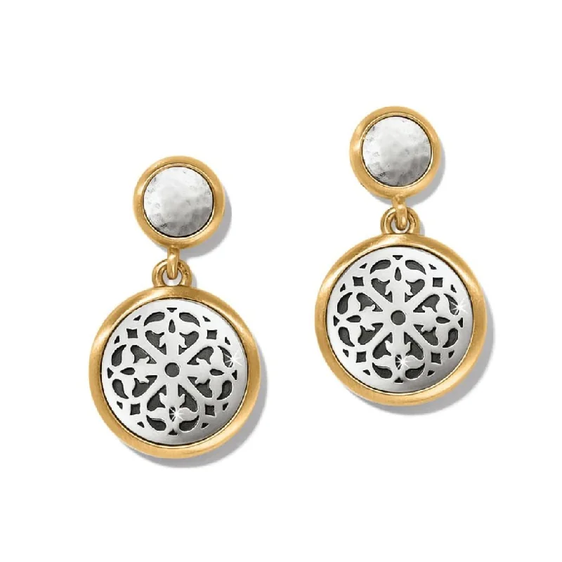 Rose Gold Earrings-Brighton : Ferrara Two Tone Luce Post Drop Earrings