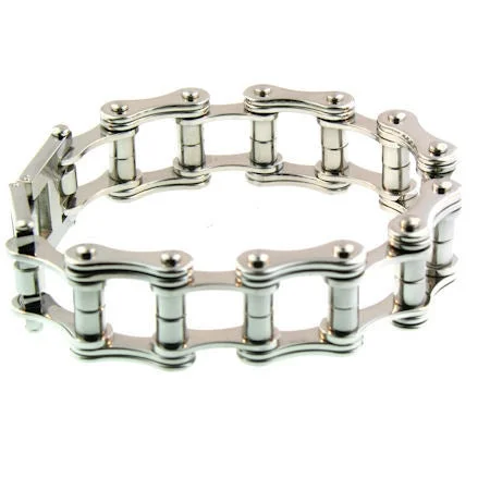 Classic Leather Bracelet for Everyday Wear-Stainless Steel Bike Chain Bracelet / WCB1004