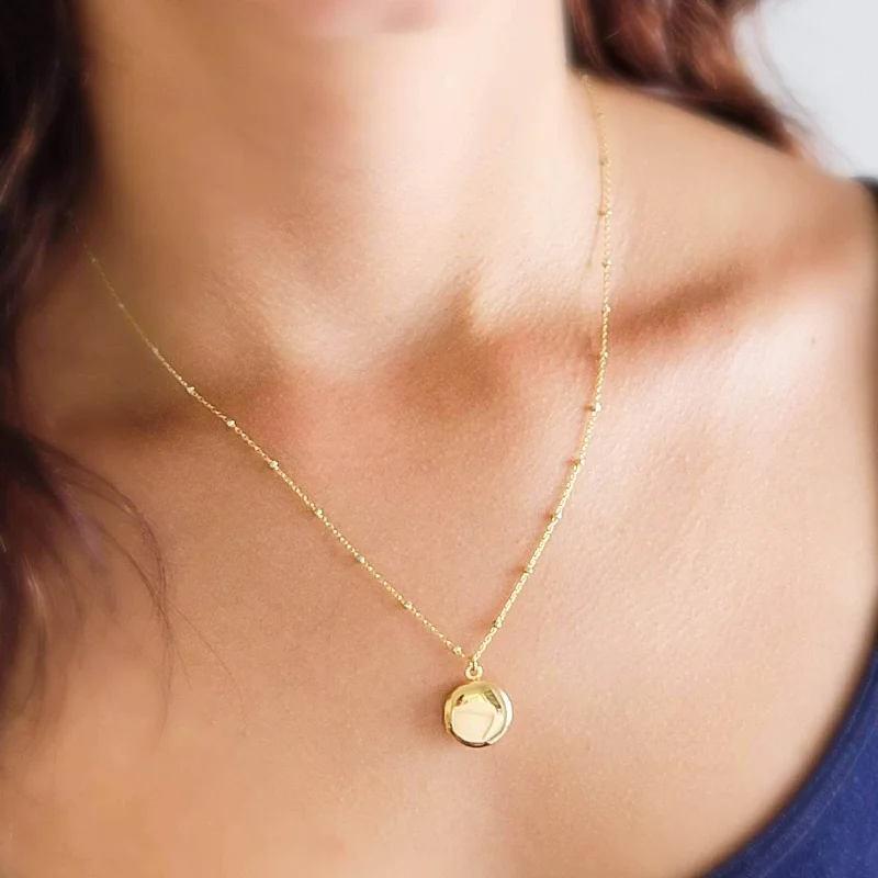 Gold Heart Necklace for Gifts-Little Gold Locket Necklace