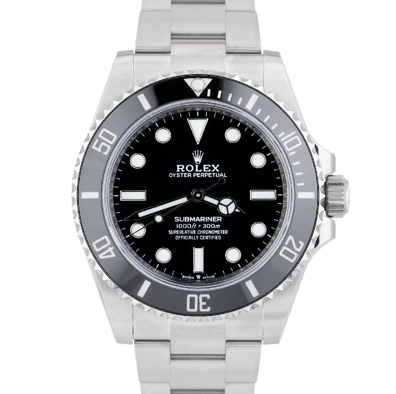 Vintage-Inspired Watches for Men-NEW MAY 2023 PAPERS Rolex Submariner 41mm No-Date Black Watch 124060 LN B+P