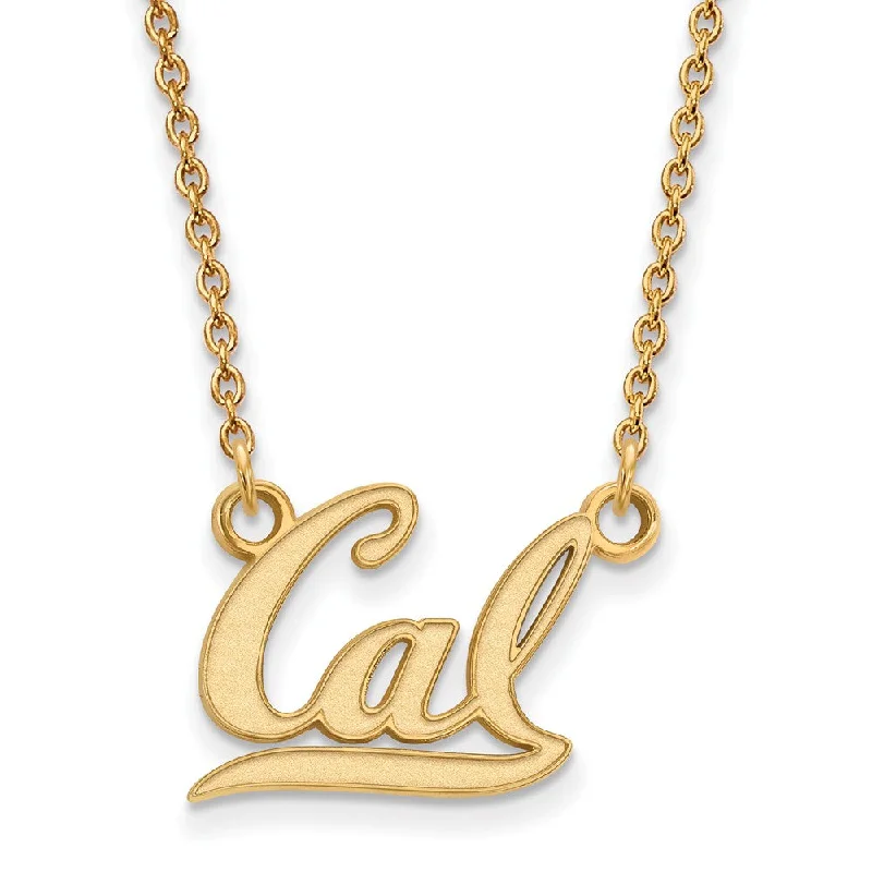 Stylish Necklace for Special Events-14k Gold Plated Silver California Berkeley Small 'Cal' Charm Necklace