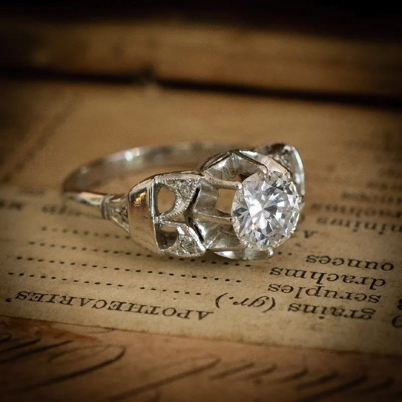 Handcrafted Diamond Ring for Engagement-So Decadent!! Vintage Art Deco Diamond Engagement Ring