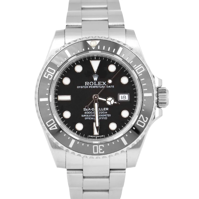 Men's Luxury Watches with Classic Design-UNPOL. Rolex Sea-Dweller PAPERS 4000 SD4K Black Ceramic Steel 116600 40mm B+P