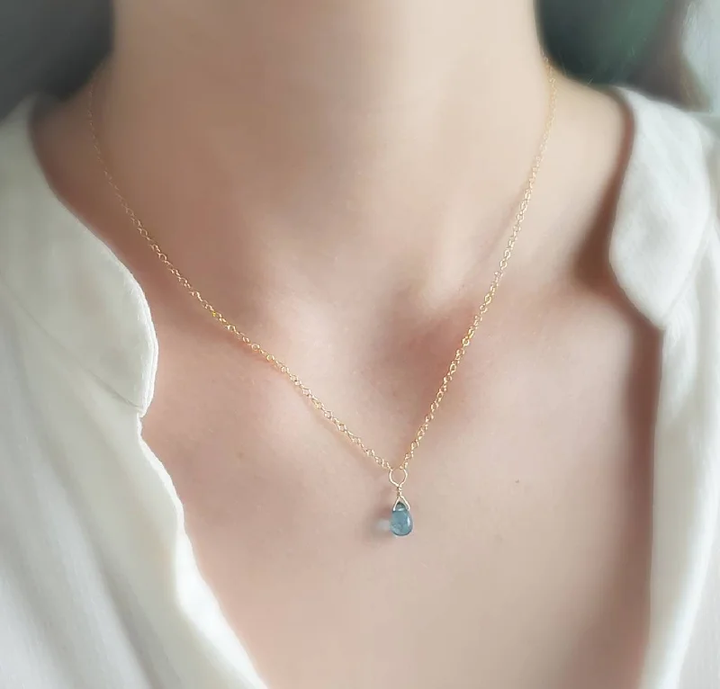 Pearl and Crystal Necklace for Weddings-Dainty Apatite Necklace