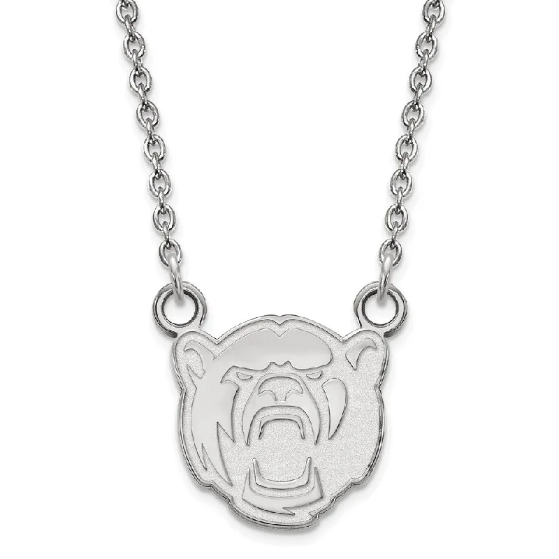 Adjustable Silver Necklace for Comfort-14k White Gold Baylor U Small Pendant Necklace