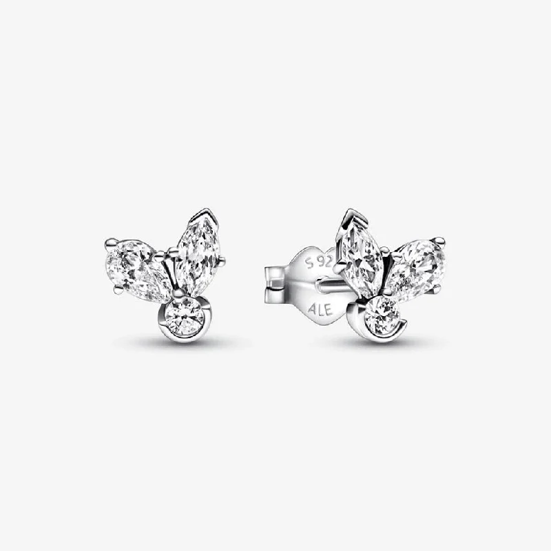 Drop Earrings for Formal Occasions-PANDORA : Sparkling Herbarium Cluster Stud Earrings