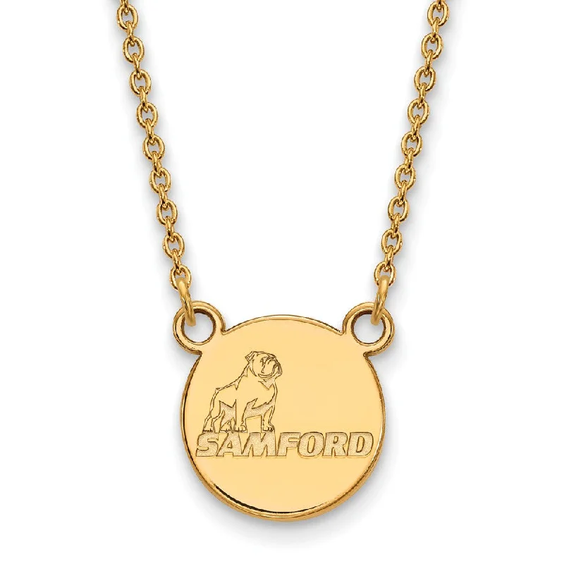 Stylish Pendant Necklace for Trendy Looks-14k Yellow Gold Samford U Small Pendant Necklace