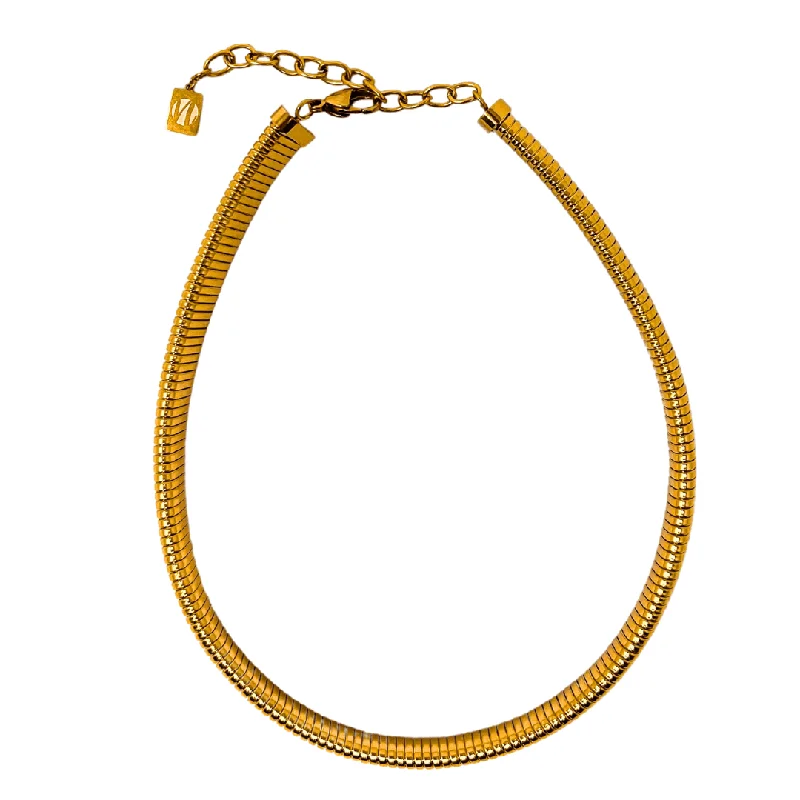 Classic Gold Necklace for Weddings-Fernanda Coil Necklace