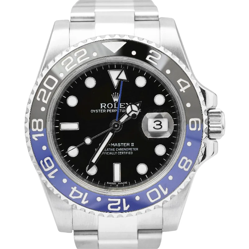 Personalized Watches for Couples-Rolex GMT-Master II Stainless BATMAN Blue 40mm Ceramic 116710 BLNR Watch