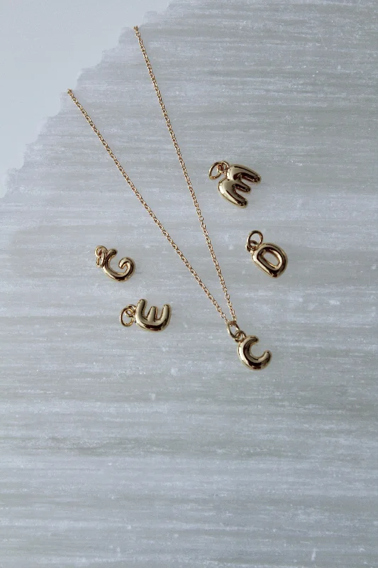 Pendant Necklace for Casual Style-Mini Bubble Letter Necklace