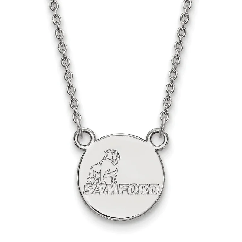 Chic Gold Necklace for Fashionistas-Sterling Silver Samford U Small Pendant Necklace