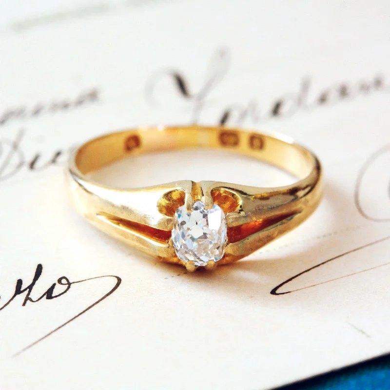 Custom Wedding Ring for Personalized Style-Nice!!! Date 1862 Victorian Antique Diamond Ring