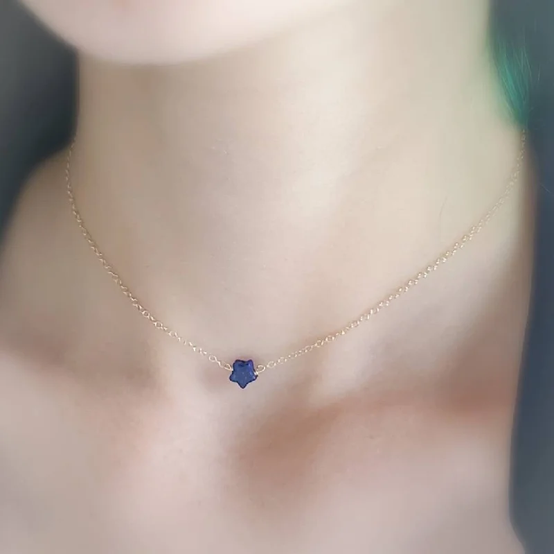 Personalized Necklace with Charm-Lapis Star Necklace