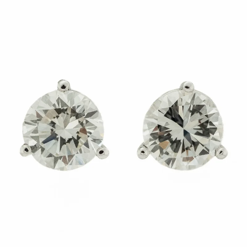 Custom Earrings for Fashion Forward Look-2.00ctw Round Diamond Solitaire Stud Earrings in 14K White Gold