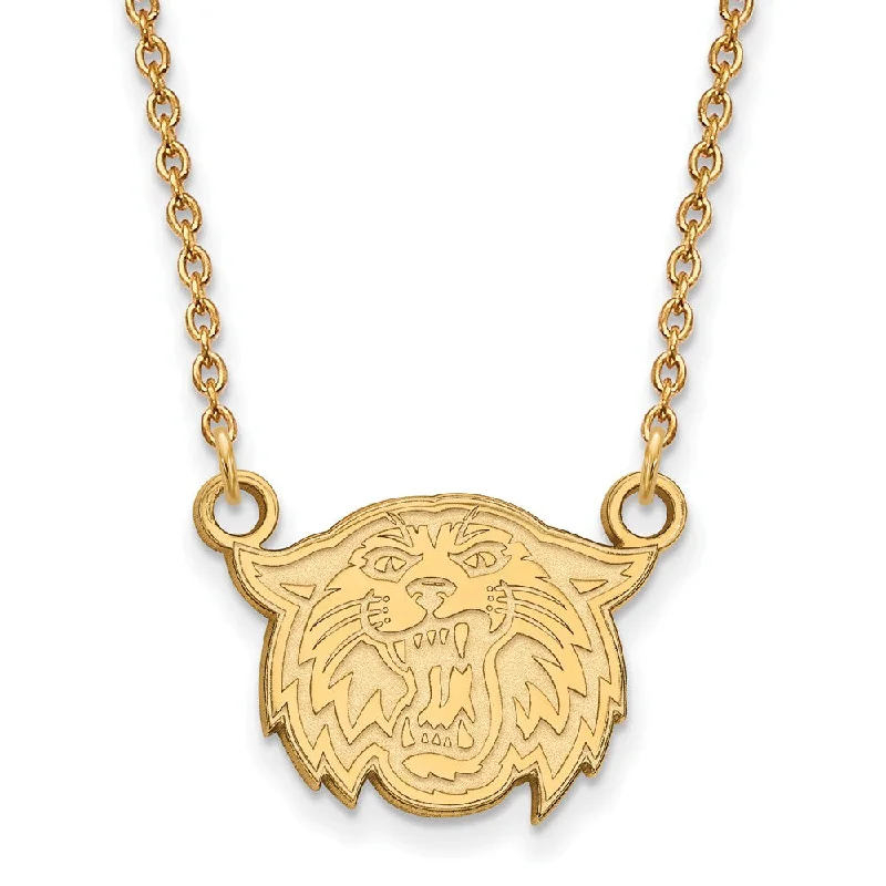 Gold Necklace with Charm for Fashion-14k Yellow Gold Villanova U Small Wildcat Pendant Necklace