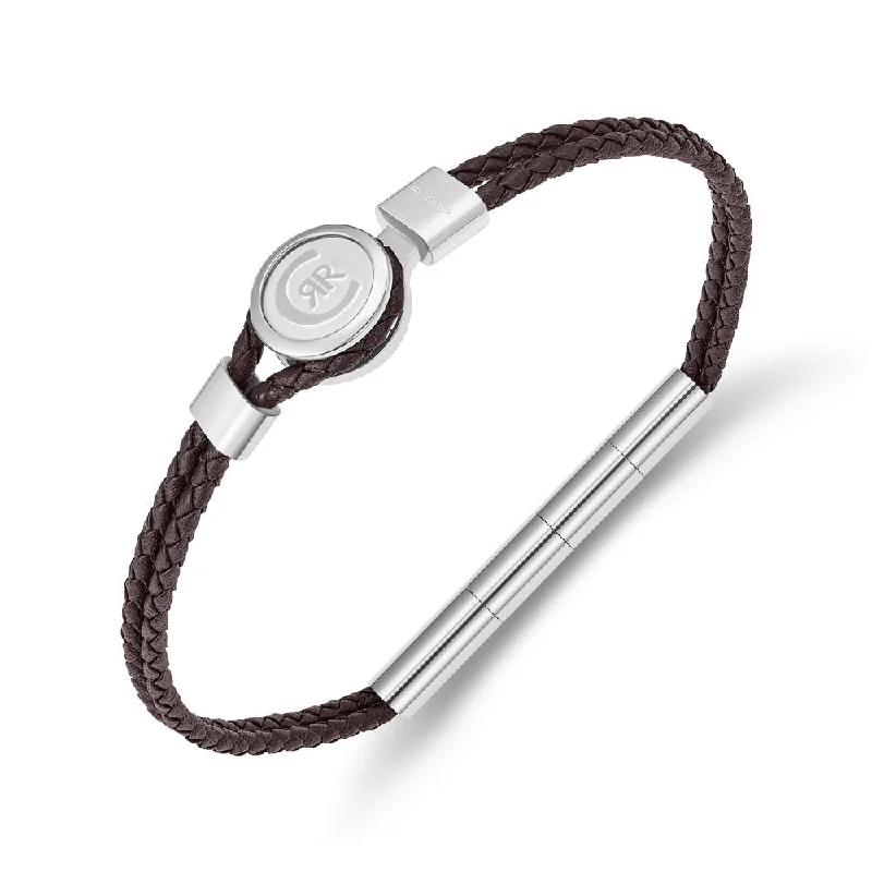 Leather Bracelet for Casual Wear-Men Vincenzo Silver Bracelet