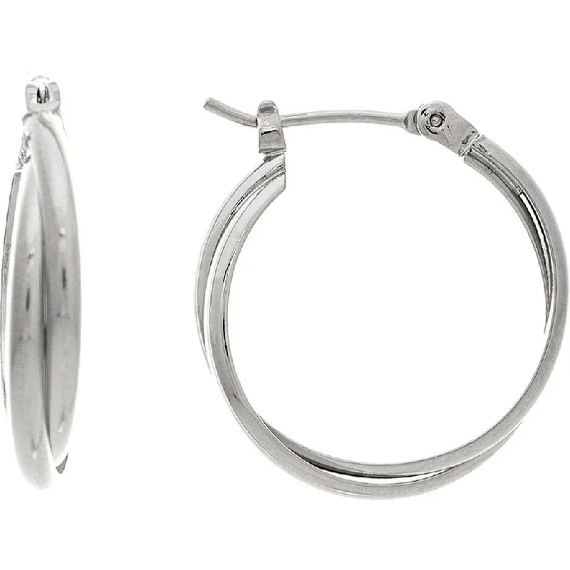 Gold Plated Drop Earrings-Rain : Silver 14k Plated Hypoallergenic Twist Wire .75" Hoop Earrings