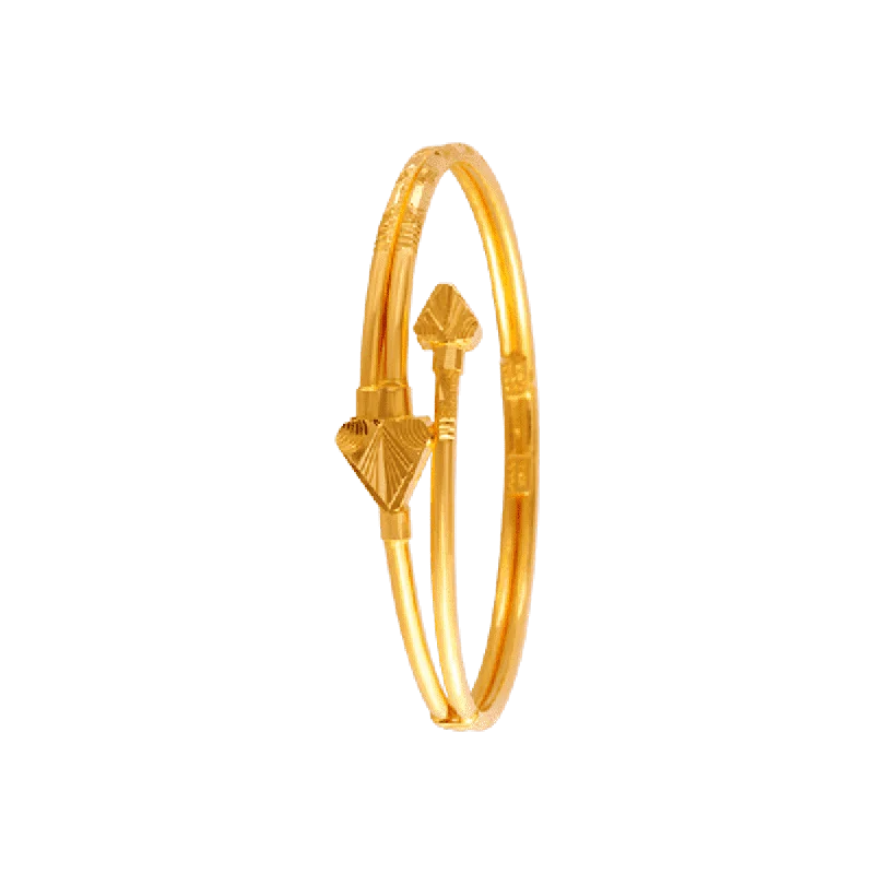 Simple Gold Bangles for Wedding Wear-22KT Yellow Gold Loha Bangle For Women