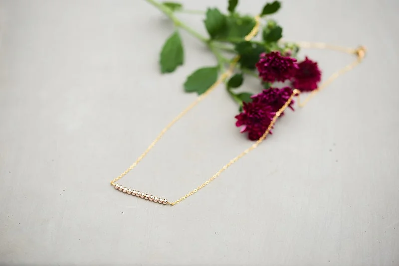 Simple Pendant Necklace for Casual Wear-Rosalie Gold Bar Necklace