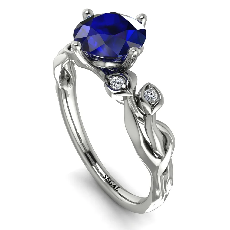 Silver Men’s Ring with Design-14K Gold Radiant Sapphire Flower Harmony Ring - Autumn No. 15