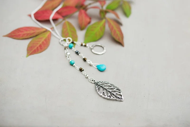 Beautiful Silver Necklace for Bridesmaids-Four Seasons Leaf  Necklace