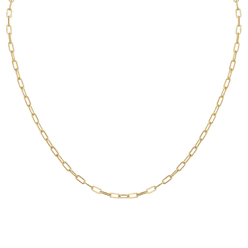 Minimalist Gold Necklace-Tiny Paperclip Link Necklace