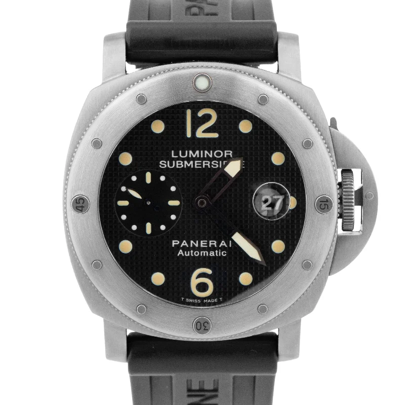 Solar-Powered Watches for Men and Women-Panerai Luminor Submersible PAM 25 Automatic Titanium 44mm Date Watch PAM00025