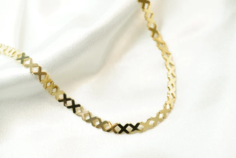 Gold Necklace for Women-14k X Necklace