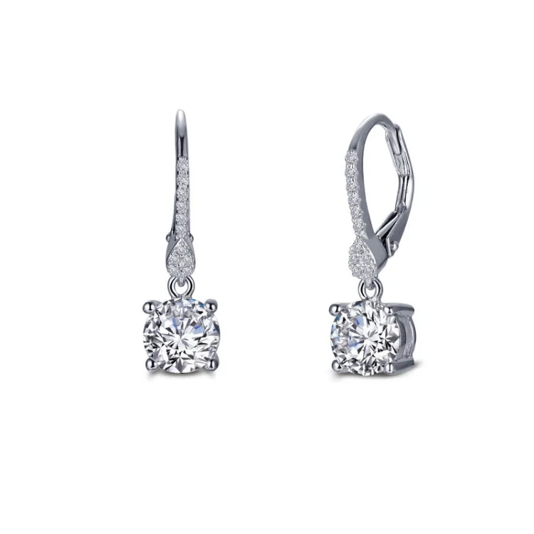 Beautiful Stud Earrings for Women-Leverback Solitaire Drop Earrings