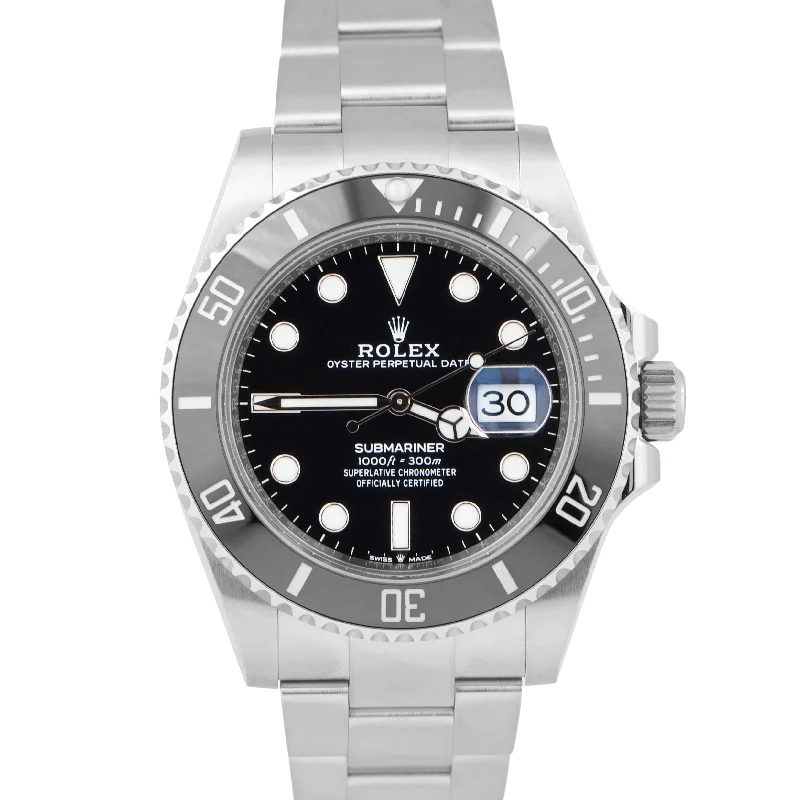 Sports Watches for Women with GPS-NEW JULY 2023 Rolex Submariner Date 41 Stainless Steel 41mm PAPERS 126610 LN B+P