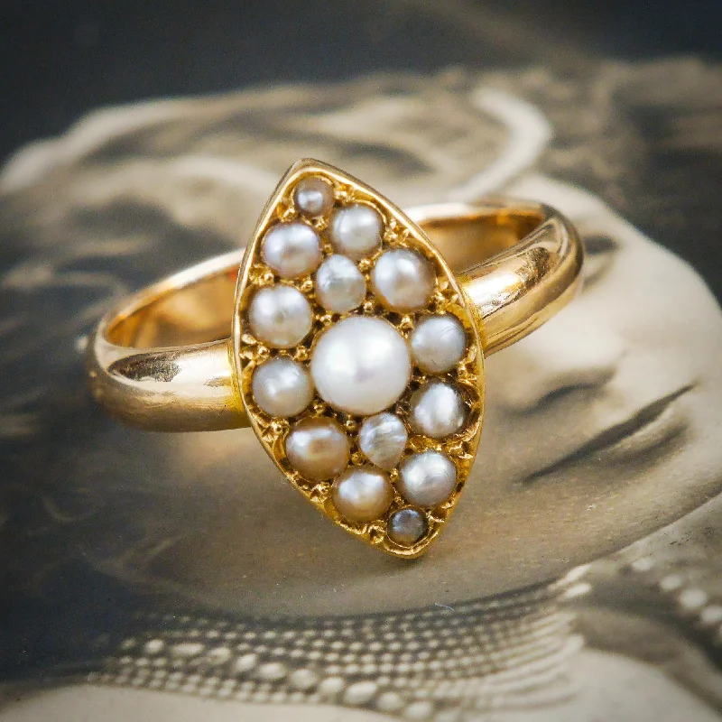 Simple Gemstone Ring for Fashion-Much Coveted Late Victorian Natural Pearl Ring