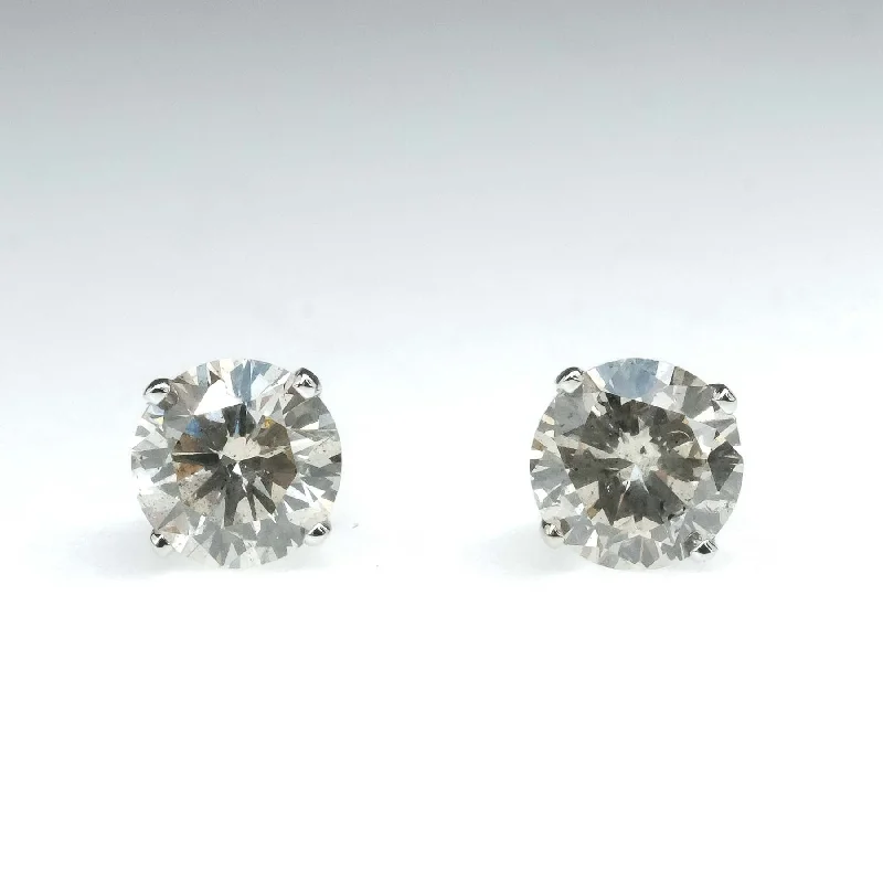 Silver Earrings for Sensitive Ears-1.00ctw Round Diamond Stud Earrings in 14K White Gold