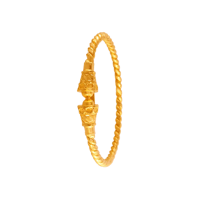 Luxury Gold Bangles for Special Occasions-22KT Yellow Gold Loha Bangle For Women