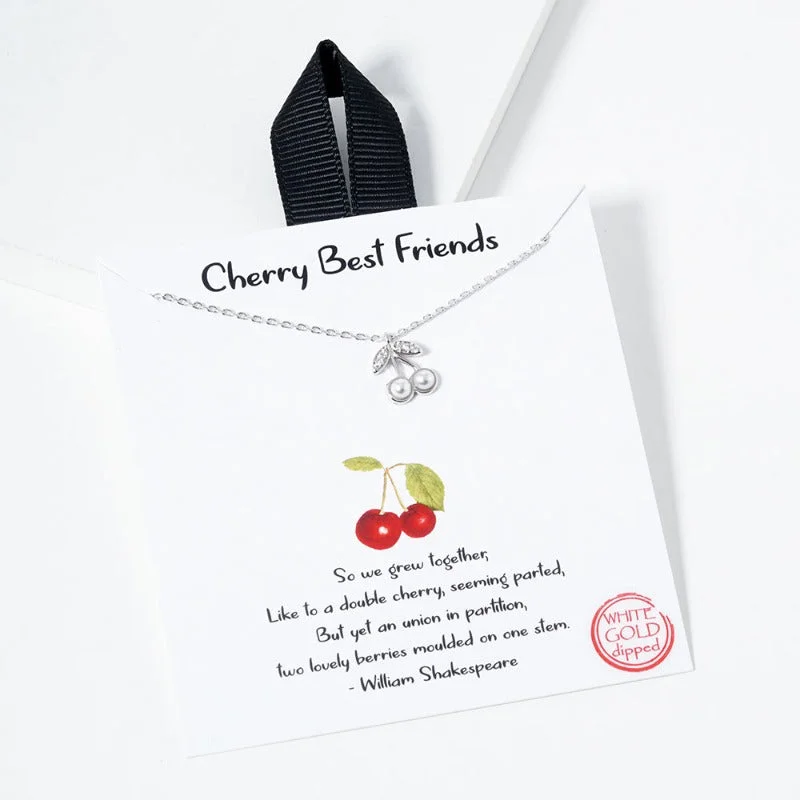 Minimalist Gold Necklace-Cherry Best Friend Necklace