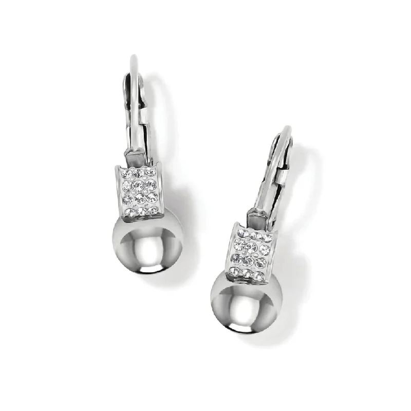 Luxury Diamond Earrings-Brighton : Meridian Petite Leverback Earrings in Silver