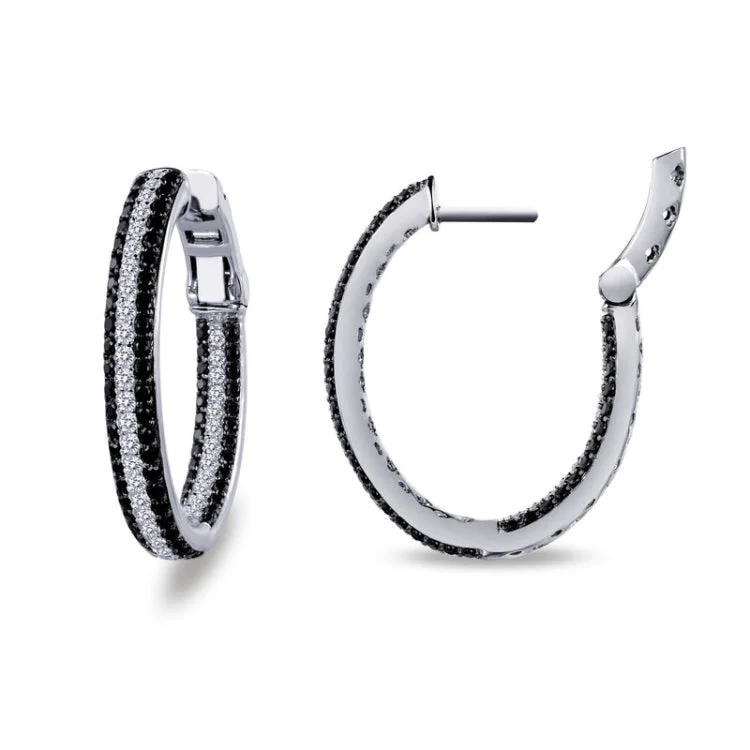 Vintage Style Drop Earrings-25 mm x 20 mm Oval Hoop Earrings