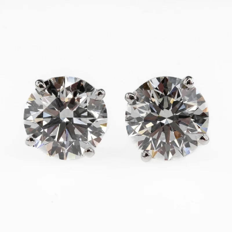 Handcrafted Gemstone Earrings-New IGI Certify 3ctw VS1/F Lab Grown Diamond Solitaire Stud in 14K White Gold