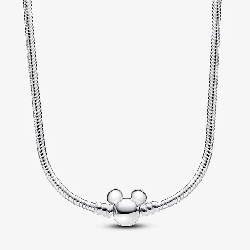 Luxury Earrings for Anniversary-PANDORA : Disney Mickey Mouse Snake Chain Necklace