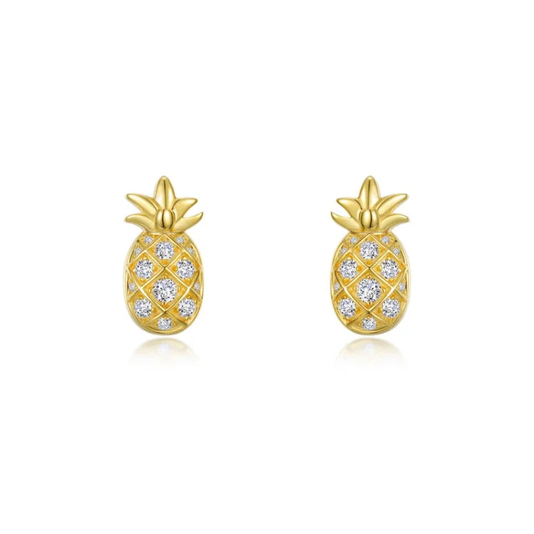 Glamorous Earrings for Night Life-Pineapple Stud Earrings